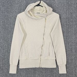Nike Jacket Womens XS* Beige Asymmetrical Yoga Full Zip Hoodie CU5321-140